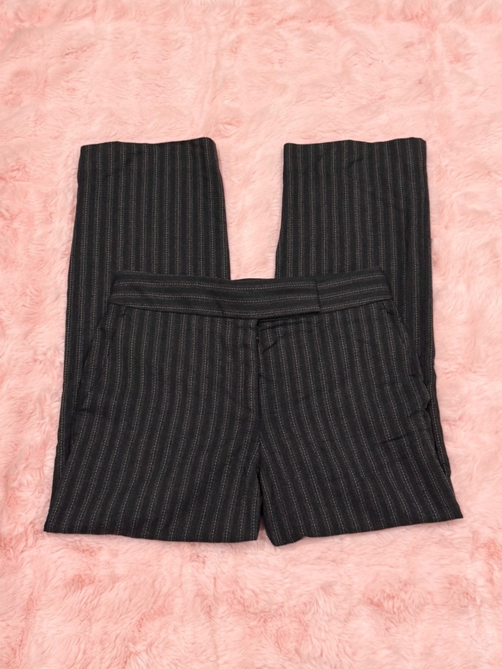 Marc Jacobs Vertical Pinstripe Black Wool Trousers Pants